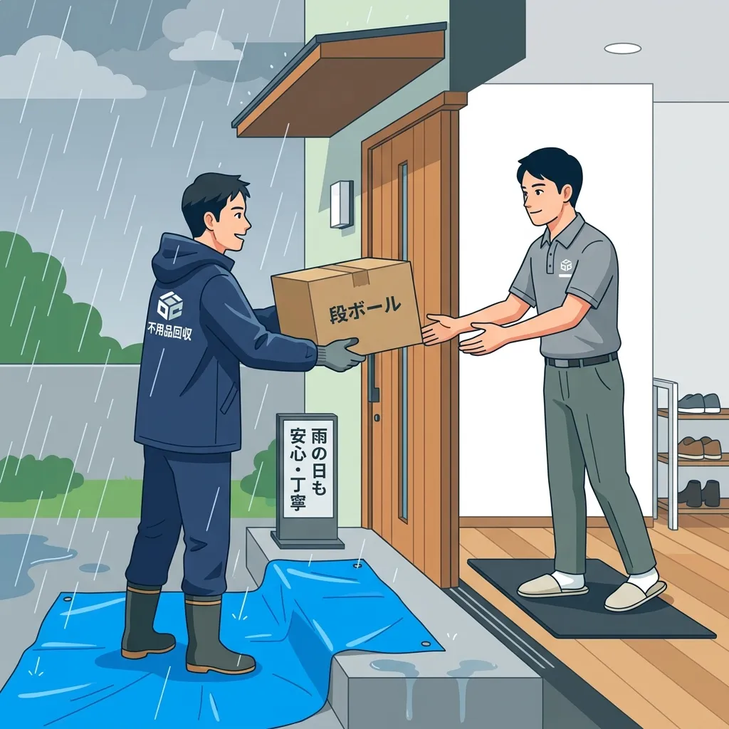 雨の日の不用品回収対策